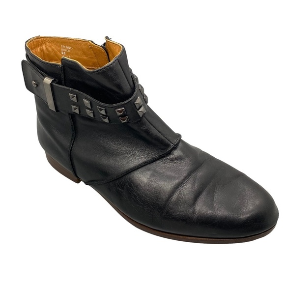 Earthies Treano Studded Black Leather Boots Booties Size 8B - Picture 6 of 11